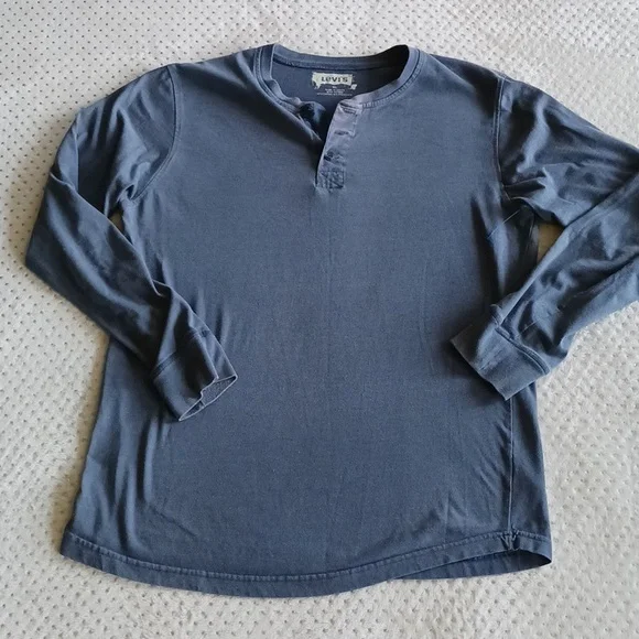 Vintage Levi's Blue Long Sleeve Shirt - XL - Cotton/Polyester blend - Picture 1 of 8